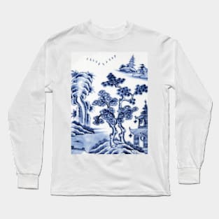 antique willow ware china pottery delft Long Sleeve T-Shirt